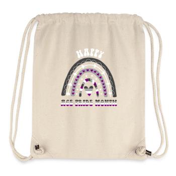 Happy Ace Pride Mois De l’arc-en-ciel asexué - Sac à cordon recyclé Stanley/Stella - blanc naturel - Devant