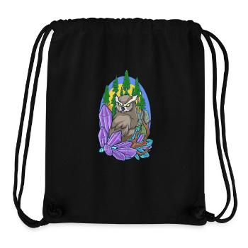 Ästhetische Eule im Wald mit Kristallen - Stanley/Stella recycelter Gym Bag - Schwarz - Vorne