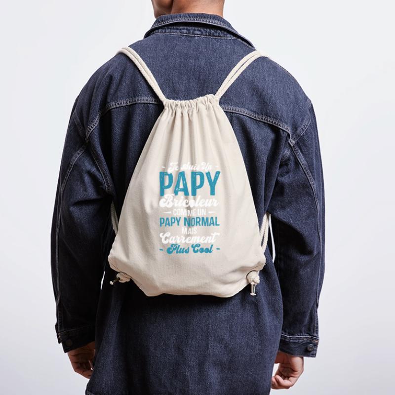 Papy bricoleur comme un papy normal Sac à cordon recyclé Stanley/Stella