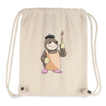 Mole Painter Brush Painting - Stanley/Stella Recycled Gym Bag - natural - Front