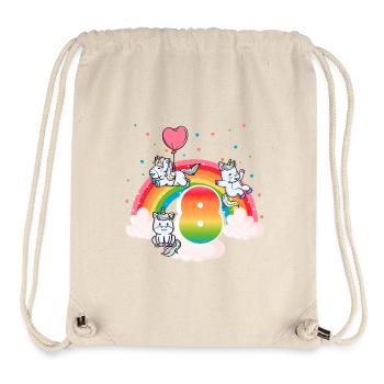 8th Birthday Rainbow Unicorn Theme Birthday - Stanley/Stella Recycled Gym Bag - natural - Front
