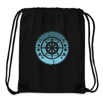 Steering Wheel Captain Sailing Sailor Motorboat Ship - Stanley/Stella Recycled Gym Bag - black - Front