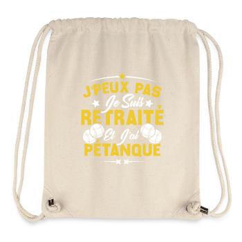 J'peux pas je suis Retraité et j'ai Pétanque - Sac à cordon recyclé Stanley/Stella - blanc naturel - Devant