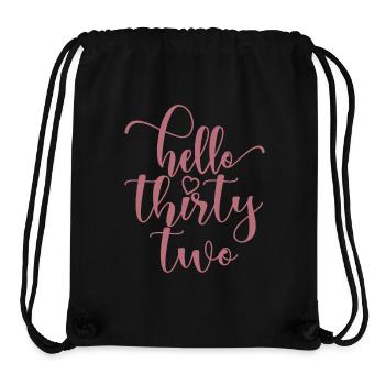 Bonjour Trente-deux Mignon anniversaire de 32 ans - Sac à cordon recyclé Stanley/Stella - noir - Devant