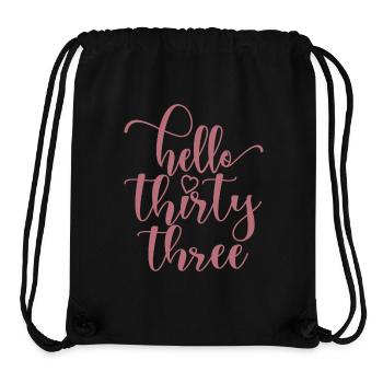 Bonjour Trente-trois Mignon anniversaire de 33 ans - Sac à cordon recyclé Stanley/Stella - noir - Devant