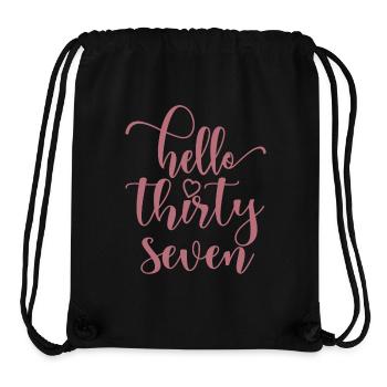 Bonjour Trente-sept Mignon anniversaire de 37 ans - Sac à cordon recyclé Stanley/Stella - noir - Devant