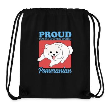 Poméranien Dad Zwergspitz Dog Owner Cadeau - Sac à cordon recyclé Stanley/Stella - noir - Devant