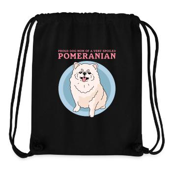 Poméranien Maman Propriétaire de chien Zwergspitz Cadeau - Sac à cordon recyclé Stanley/Stella - noir - Devant