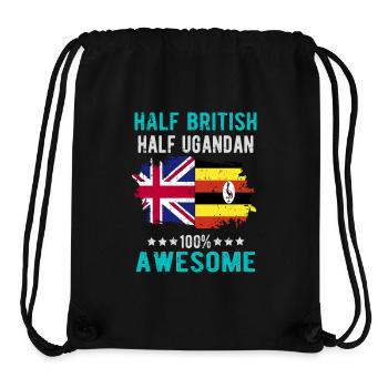 Half British Half Ugandan - Stanley/Stella Recycled Gym Bag - black - Front