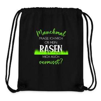 Ob mein Rasen mich auch vermisst Rasenfreund - Stanley/Stella recycelter Gym Bag - Schwarz - Vorne