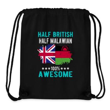 Half British Half Malawi - Stanley/Stella Recycled Gym Bag - black - Front