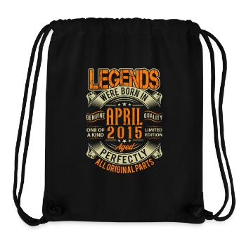 2015 April Geburtstag Legende - Stanley/Stella recycelter Gym Bag - Schwarz - Vorne