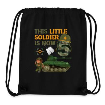 Ce petit soldat est maintenant 5 Army Tank 5. - Sac à cordon recyclé Stanley/Stella - noir - Devant