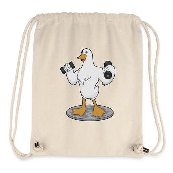 Ente Bodybuilder Hanteln Bodybuilding - Stanley/Stella recycelter Gym Bag - Naturweiß - Vorne