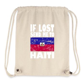 Haiti Flag Slogan - Stanley/Stella Recycled Gym Bag - natural - Front