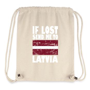 Latvia Flag Slogan - Stanley/Stella Recycled Gym Bag - natural - Front