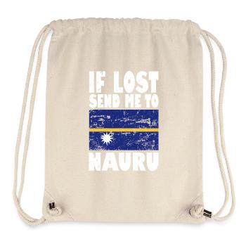 Drapeau de Nauru - Sac à cordon recyclé Stanley/Stella - blanc naturel - Devant