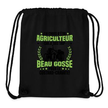 Agriculteur et Beau-gosse - Sac à cordon recyclé Stanley/Stella - noir - Devant