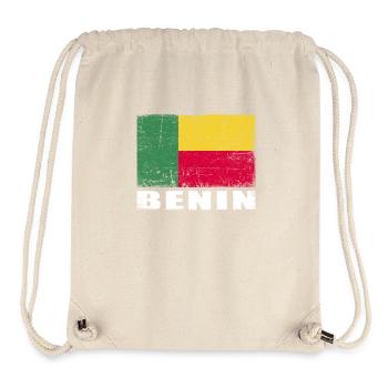 Drapeau du Bénin Grunge Drapeau du Bénin - Sac à cordon recyclé Stanley/Stella - blanc naturel - Devant