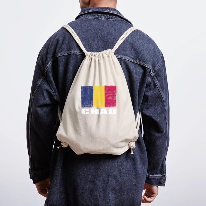 Drapeau du Tchad Grunge Drapeau du Tchad Sac à cordon recyclé Stanley/Stella