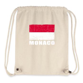 Monaco Flagge Grunge Monaco Fahne - Stanley/Stella recycelter Gym Bag - Naturweiß - Vorne