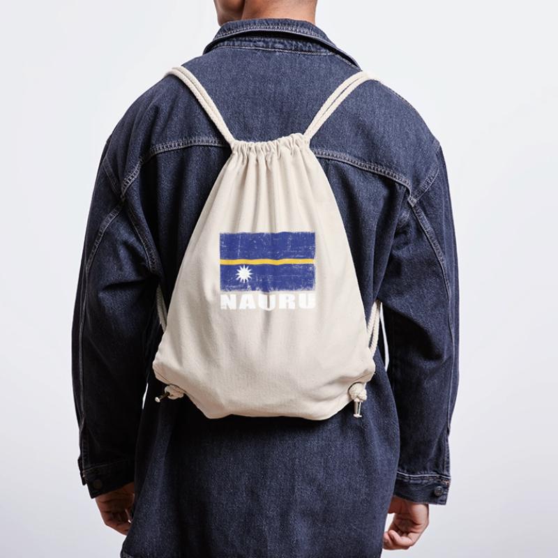 Drapeau de Nauru Grunge Drapeau de Nauru Sac à cordon recyclé Stanley/Stella
