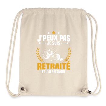 J'peux pas je suis retraité et j'ai pétanque - Sac à cordon recyclé Stanley/Stella - blanc naturel - Devant