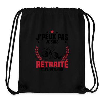 J'peux pas je suis retraité et j'ai pétanque - Sac à cordon recyclé Stanley/Stella - noir - Devant