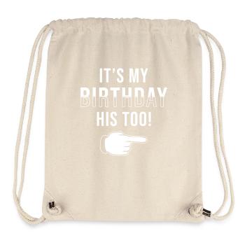 Twin Birthday Design It's My Birthday His - Stanley/Stella Recycled Gym Bag - natural - Front
