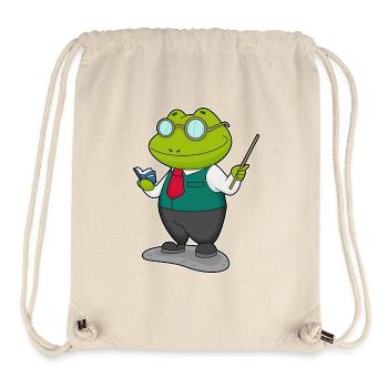Frog Teacher Book School - Stanley/Stella Recycled Gym Bag - natural - Front