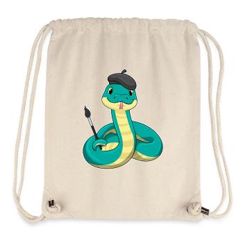 Snake Painter Brush Painting - Stanley/Stella Recycled Gym Bag - natural - Front