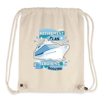 Kreuzfahrt, lustiger Spruch Rentner-Pläne, Rentner - Stanley/Stella recycelter Gym Bag - Naturweiß - Vorne