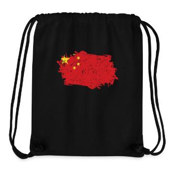 Drapeau de Chine Grunge Drapeau de Chine - Sac à cordon recyclé Stanley/Stella - noir - Devant