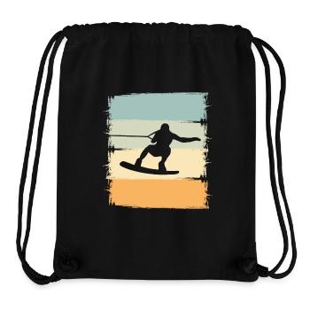 Wakeskaten Wakeskating Wakeskater Wakeboard - Sac à cordon recyclé Stanley/Stella - noir - Devant