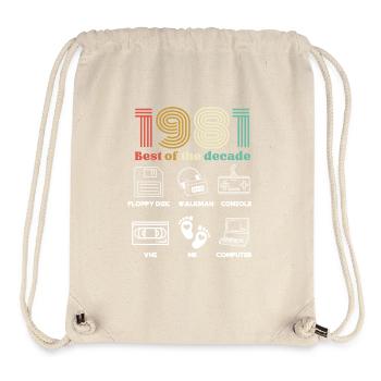 Das Beste des Jahrzehnts 1981 - Geburtstagshumor - Stanley/Stella recycelter Gym Bag - Naturweiß - Vorne