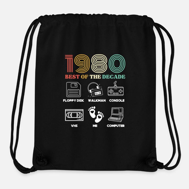 Das Beste des Jahrzehnts 1980 - Geburtstagshumor - Stanley/Stella recycelter Gym Bag - Schwarz