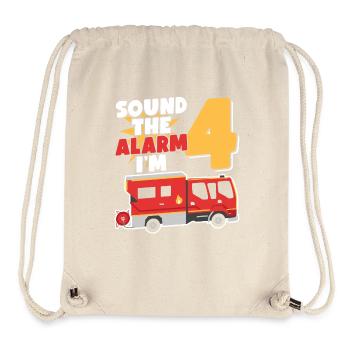 Sound The Alarm I'm 4 | Firefighter Topic - Stanley/Stella Recycled Gym Bag - natural - Front