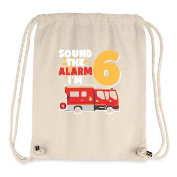 Sound The Alarm I'm 6 | Firefighter Topic - Stanley/Stella Recycled Gym Bag - natural - Front