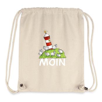 Moin Leuchtturm Und Schafe Auf Der Nordseeinsel - Stanley/Stella recycelter Gym Bag - Naturweiß - Vorne