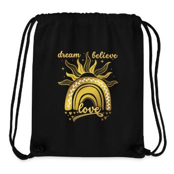 Valentine's Day Rainbow, Golden Sun, Saying - Stanley/Stella Recycled Gym Bag - black - Front
