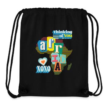Africa, Map, Typography, Love Love - Stanley/Stella Recycled Gym Bag - black - Front