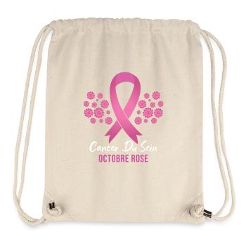 Cancer du Sein octobre rose - Sac à cordon recyclé Stanley/Stella - blanc naturel - Devant