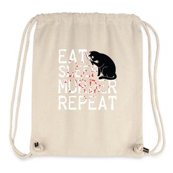Manger Dormir Meurtre Répéter Effrayant Chat Costume d’Horreur - Sac à cordon recyclé Stanley/Stella - blanc naturel - Devant