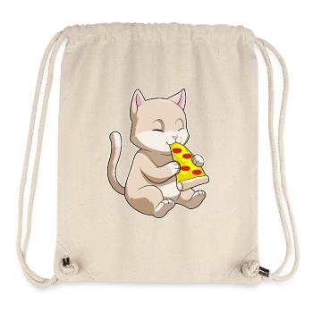 Pizza au chat - Sac à cordon recyclé Stanley/Stella - blanc naturel - Devant