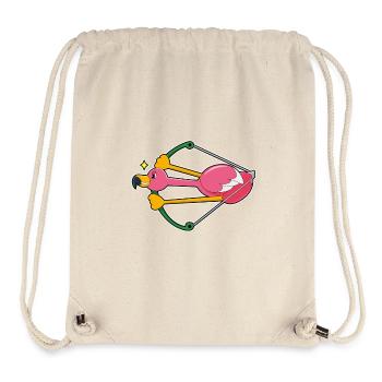 Flamingo as an arrow with bow - Stanley/Stella Recycled Gym Bag - natural - Front