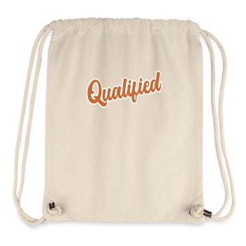 Qualified Word Funny Text Message Quote - Stanley/Stella Recycled Gym Bag - natural - Front