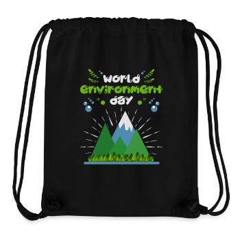 Welt Umwelttag, World Environment Day - Stanley/Stella recycelter Gym Bag - Schwarz - Vorne
