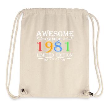 1981 - Born 1981 - Stanley/Stella Recycled Gym Bag - natural - Front