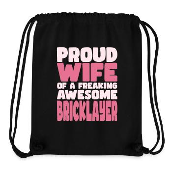 Proud Wife of A Damn Good Bricklayer - Stanley/Stella Recycled Gym Bag - black - Front