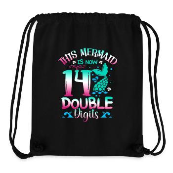 This mermaid is now 14 double digits, - Stanley/Stella Recycled Gym Bag - black - Front